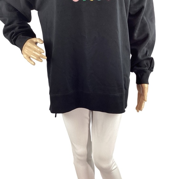 Old Navy Holiday Vibes Fleece Pullover Sweatshirt Black Small - Picture 3 of 8